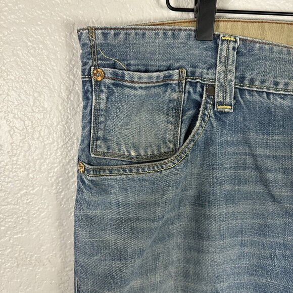 Vintage Levis Slim Straight Jeans Men 38x32 Y2k Flip Pocket Western Paint cowboy - Picture 3 of 16